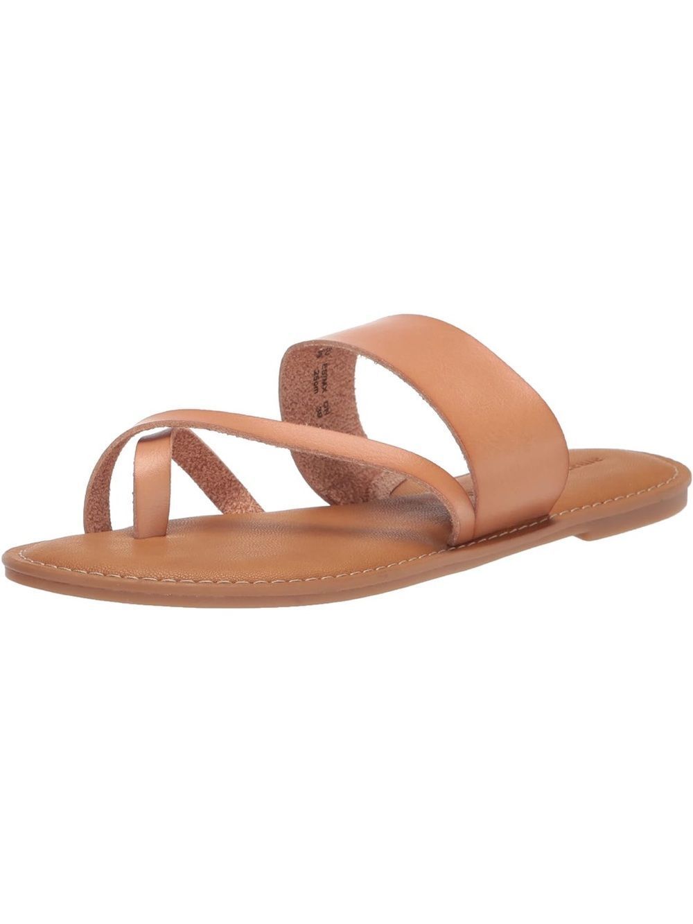 🌴 Amazon Essentials Toe Ring Slide Sandals Women’s 7 Cognac Brown Flats